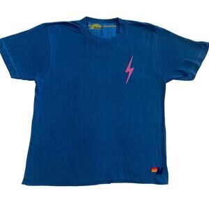 Aviator Nation Cropped Tee Shirt Classic Bolt Women's Size Small